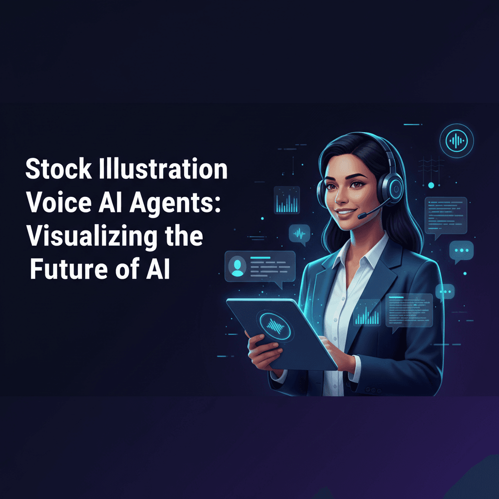 Stock Illustration Voice AI Agents: Visualizing the Future of AI